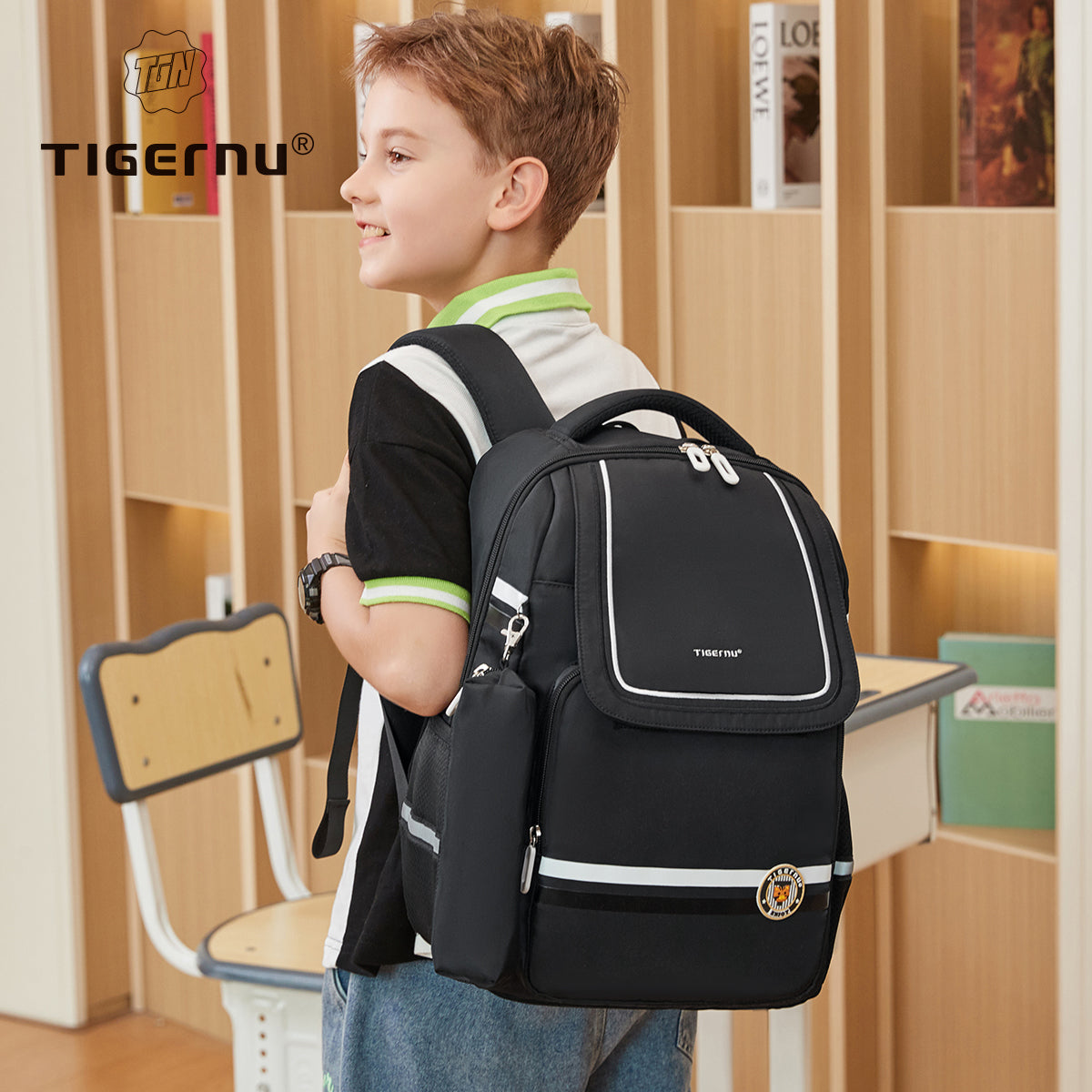 Tigernu T-B9037 Ergonomic Campus School Backpack Bag with FREE Pencil Case