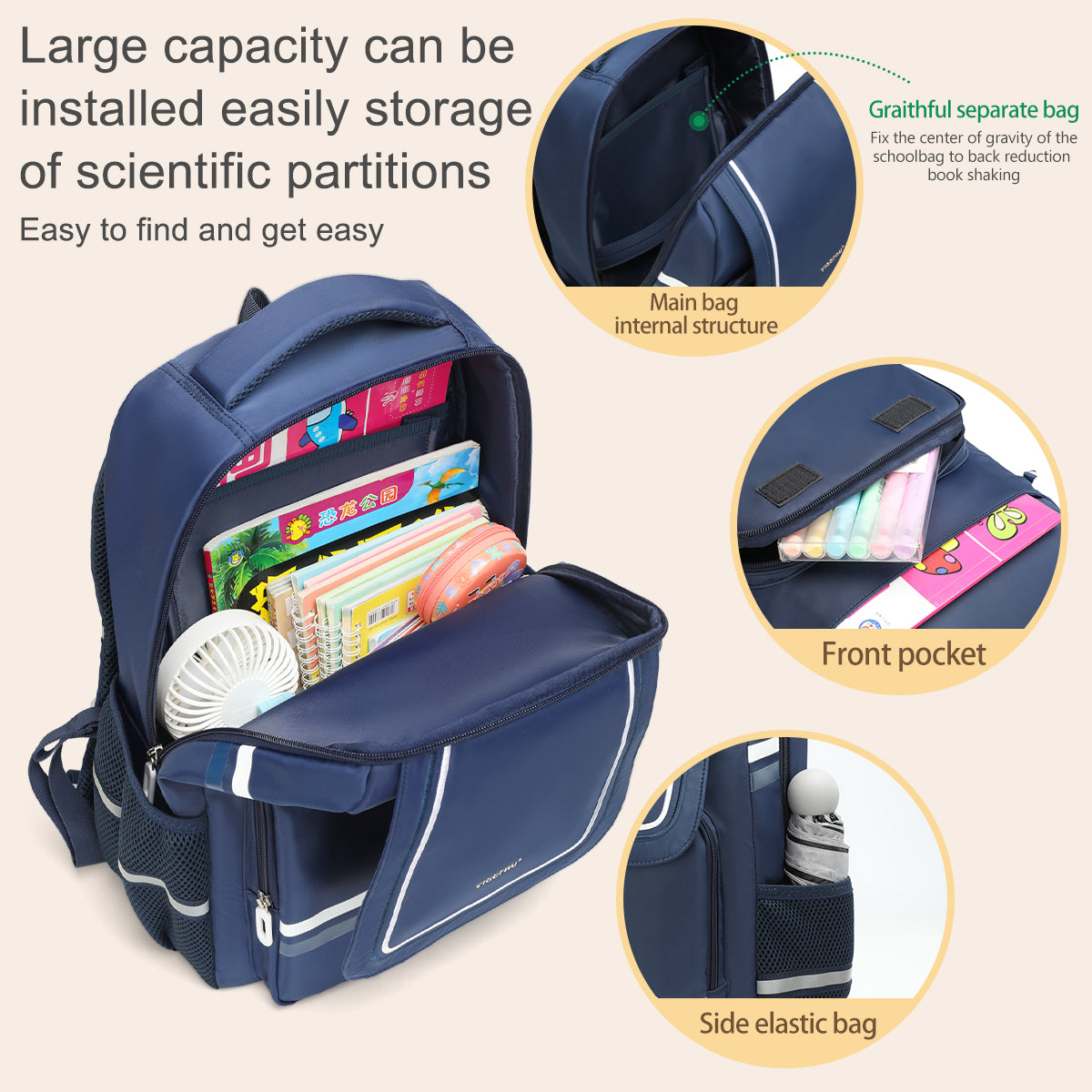 Tigernu T-B9037 Ergonomic Campus School Backpack Bag with FREE Pencil Case