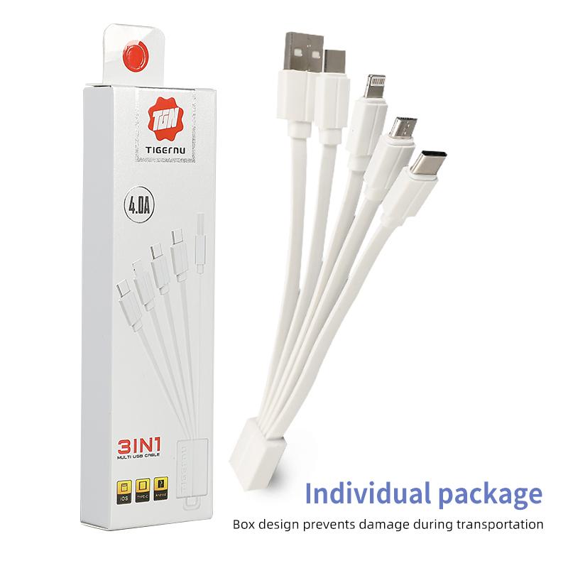 Tigernu T-C008 3in1 Lightning Type C Micro USB Charging Cable